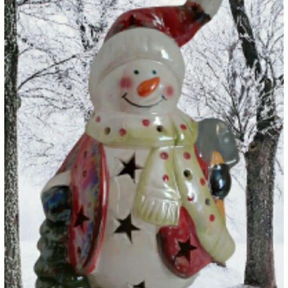 unknown Other - Tabletop Snowman candle topper Christmas Holiday Decor